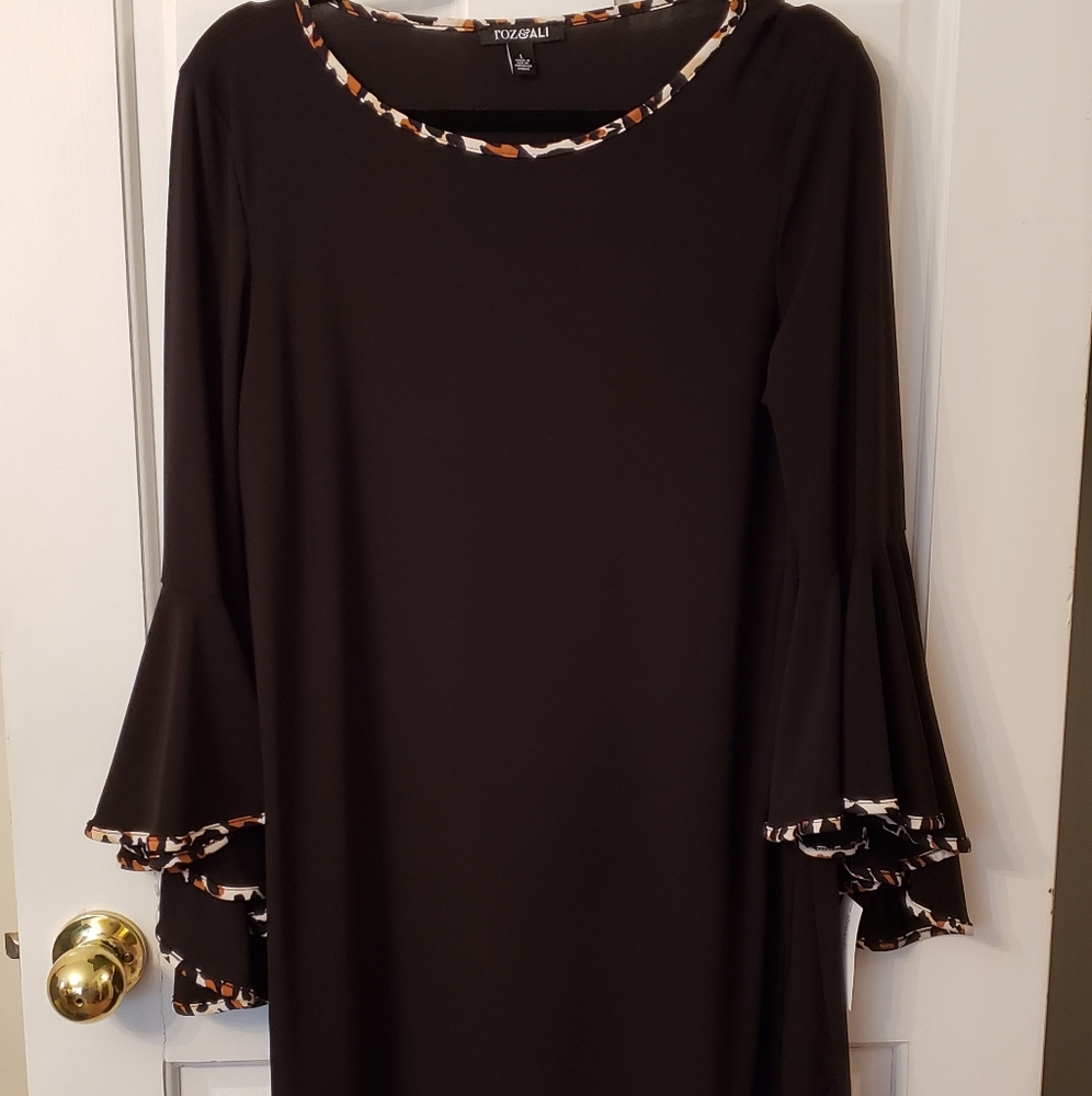 NWT lovely black dress with large Bell sleeves